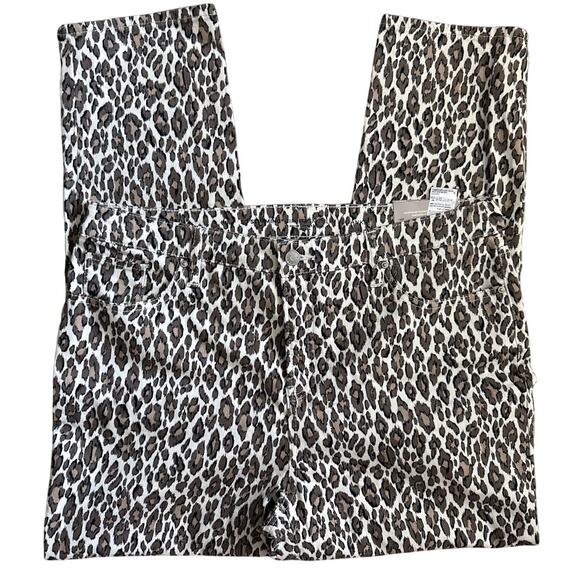 Chico’s So Slimming Girlfriend Cheetah Print Slim Leg Ankle Jeans Brown Size 14R - Picture 5 of 10